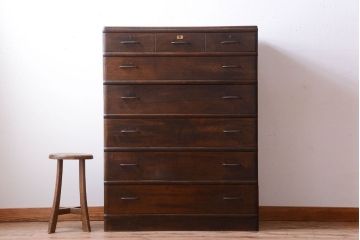 アンティーク家具　アンティーク　古い木のシンプルで上品なチェスト