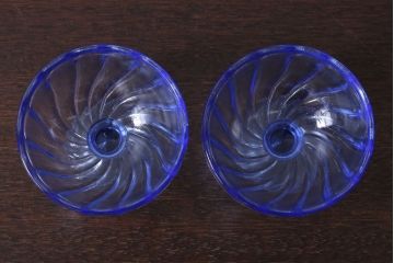 アンティーク雑貨　和製アンティーク　昭和レトロな氷コップ2個セット(プレスガラス)