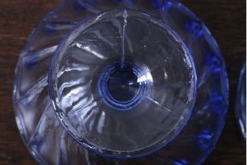 アンティーク雑貨　和製アンティーク　昭和レトロな氷コップ2個セット(プレスガラス)