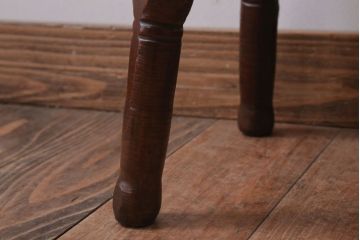 アンティーク家具　和製アンティーク　古い木の上品なクッション座面スツール
