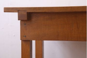レトロ家具　昭和レトロ　古い学校の木製テーブル(平机・サイドテーブル)