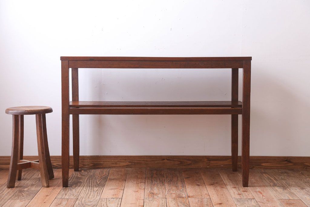 アンティーク家具　和製アンティーク　珍しいデザインの古い作業台(長机)