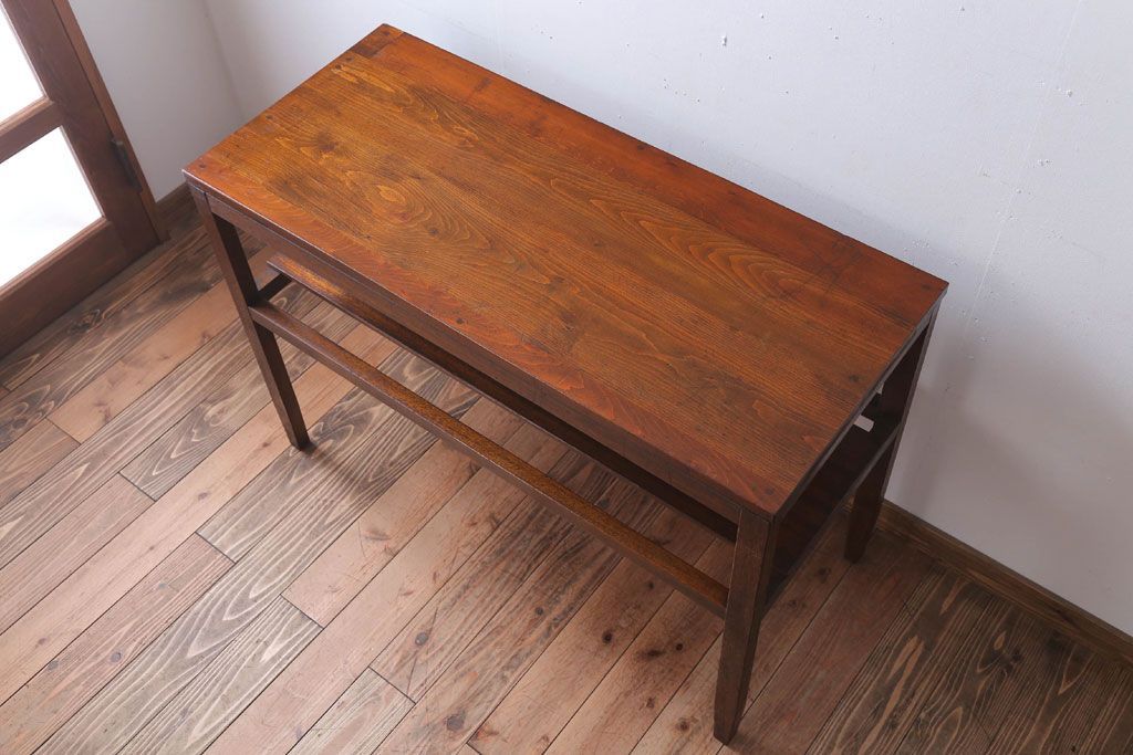 アンティーク家具　和製アンティーク　珍しいデザインの古い作業台(長机)