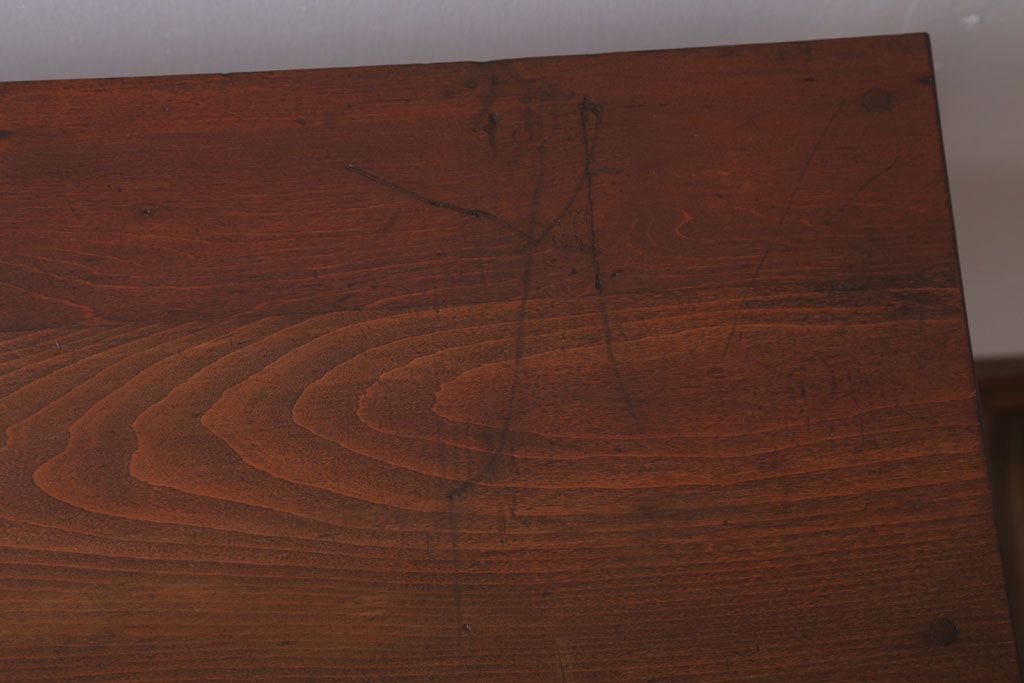 アンティーク家具　和製アンティーク　珍しいデザインの古い作業台(長机)