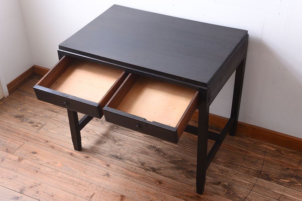 レトロ家具　和製アンティーク　ナラ材製!シンプルでレトロな平机