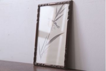 アンティーク雑貨　イギリスビンテージ　壁掛け絵画　フレーム(鳥)