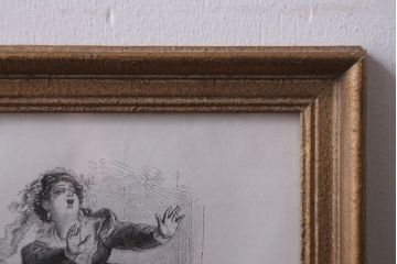 アンティーク雑貨　イギリスビンテージ　壁掛け絵画　フレーム(貴婦人)