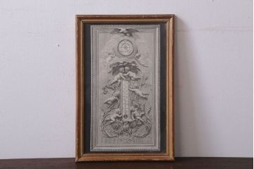 アンティーク雑貨　イギリスビンテージ　壁掛け絵画　フレーム(天使)