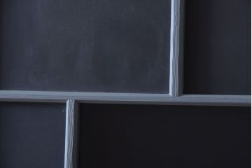 アンティーク　すりガラス入り!淡い水色ペイントのガラス引き戸2枚セット