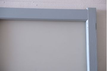 アンティーク　すりガラス入り!淡い水色ペイントのガラス引き戸2枚セット