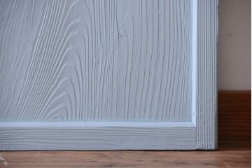 アンティーク　すりガラス入り!淡い水色ペイントのガラス引き戸2枚セット