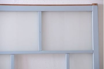 アンティーク　すりガラス入り!淡い水色ペイントのガラス引き戸2枚セット