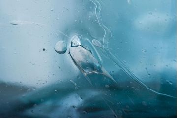 アンティーク雑貨　昭和レトロ　青色気泡ガラス!アンティークガラス瓶2個セット