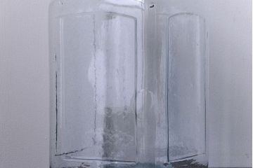 アンティーク雑貨　昭和レトロ　青色気泡ガラス!アンティークガラス瓶2個セット