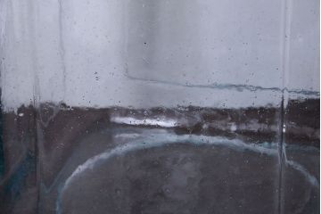 アンティーク雑貨　昭和レトロ　青色気泡ガラス!アンティークガラス瓶2個セット