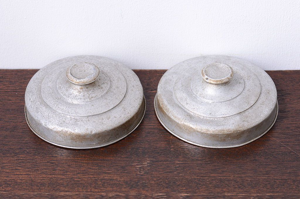 アンティーク雑貨　昭和レトロ　青色気泡ガラス!アンティークガラス瓶2個セット