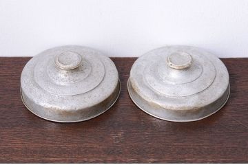 アンティーク雑貨　昭和レトロ　青色気泡ガラス!アンティークガラス瓶2個セット