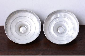 アンティーク雑貨　昭和レトロ　青色気泡ガラス!アンティークガラス瓶2個セット