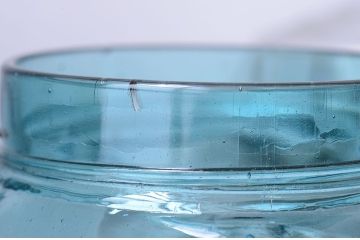 アンティーク雑貨　昭和レトロ　青色気泡ガラス!アンティークガラス瓶2個セット