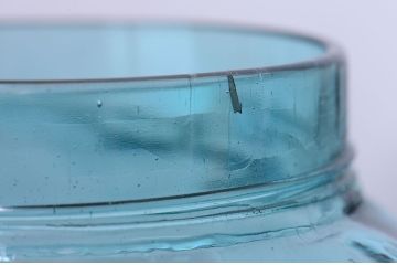 アンティーク雑貨　昭和レトロ　青色気泡ガラス!アンティークガラス瓶2個セット