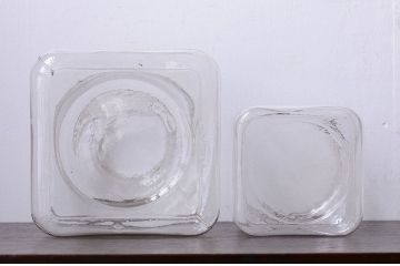 アンティーク雑貨　昭和レトロ　アンティークガラス瓶大小2個セット