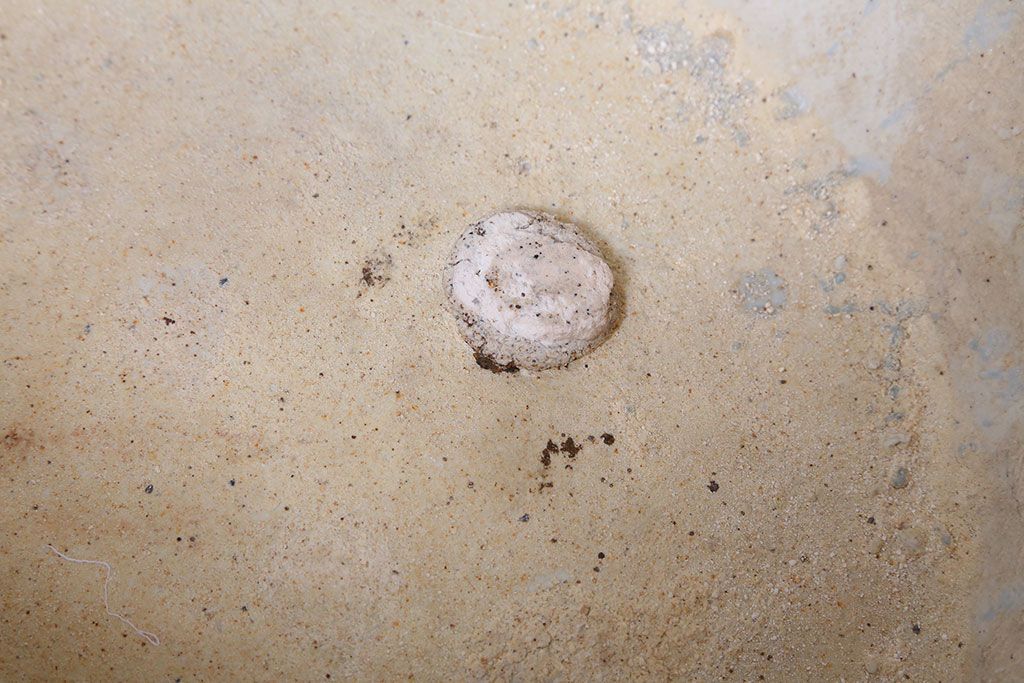 アンティーク雑貨　古民具・骨董　扇に花の図　アンティーク染付瀬戸火鉢