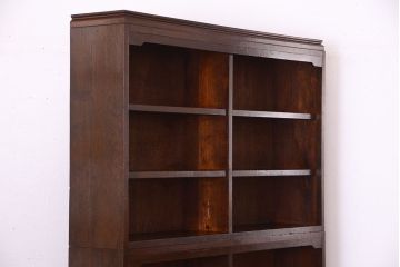 アンティーク家具　和製アンティーク　シンプルシックな大きい2段重ね本棚(飾り棚)