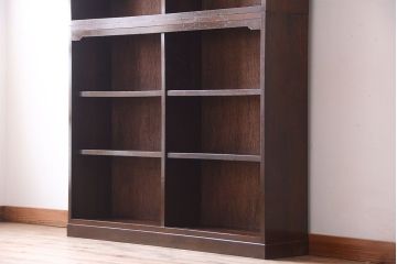 アンティーク家具　和製アンティーク　シンプルシックな大きい2段重ね本棚(飾り棚)