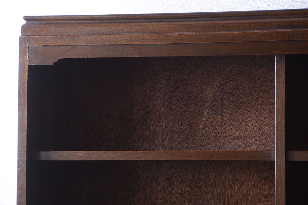 アンティーク家具　和製アンティーク　シンプルシックな大きい2段重ね本棚(飾り棚)