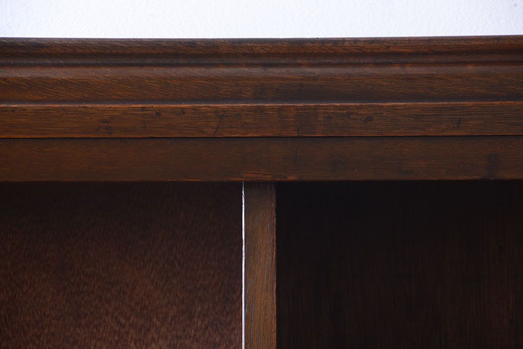 アンティーク家具　和製アンティーク　シンプルシックな大きい2段重ね本棚(飾り棚)