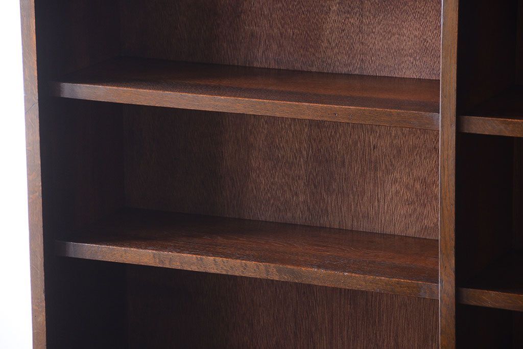 アンティーク家具　和製アンティーク　シンプルシックな大きい2段重ね本棚(飾り棚)