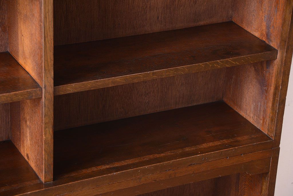 アンティーク家具　和製アンティーク　シンプルシックな大きい2段重ね本棚(飾り棚)
