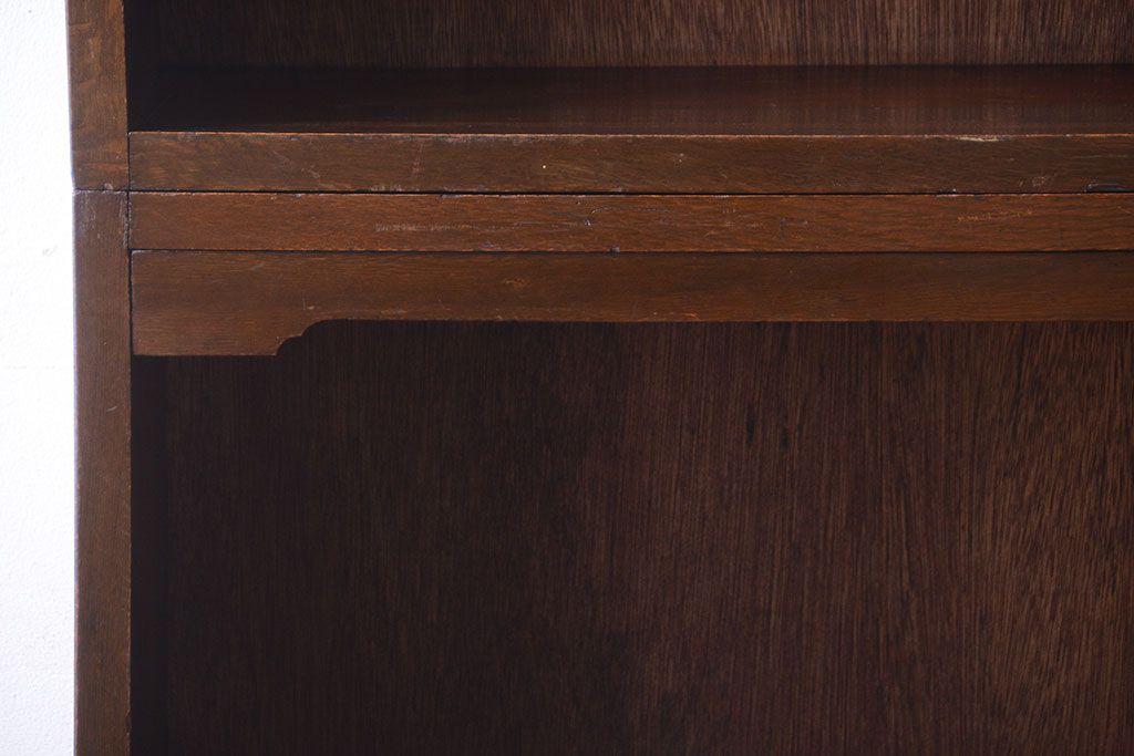 アンティーク家具　和製アンティーク　シンプルシックな大きい2段重ね本棚(飾り棚)