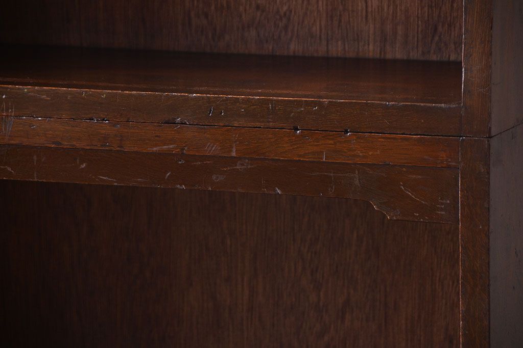 アンティーク家具　和製アンティーク　シンプルシックな大きい2段重ね本棚(飾り棚)