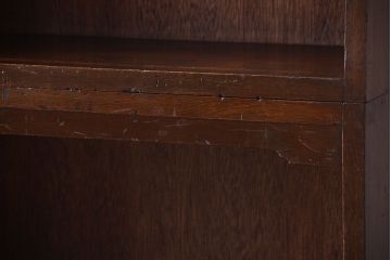 アンティーク家具　和製アンティーク　シンプルシックな大きい2段重ね本棚(飾り棚)