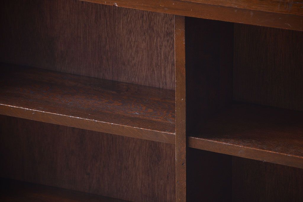 アンティーク家具　和製アンティーク　シンプルシックな大きい2段重ね本棚(飾り棚)