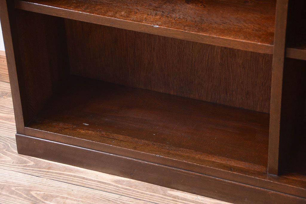 アンティーク家具　和製アンティーク　シンプルシックな大きい2段重ね本棚(飾り棚)