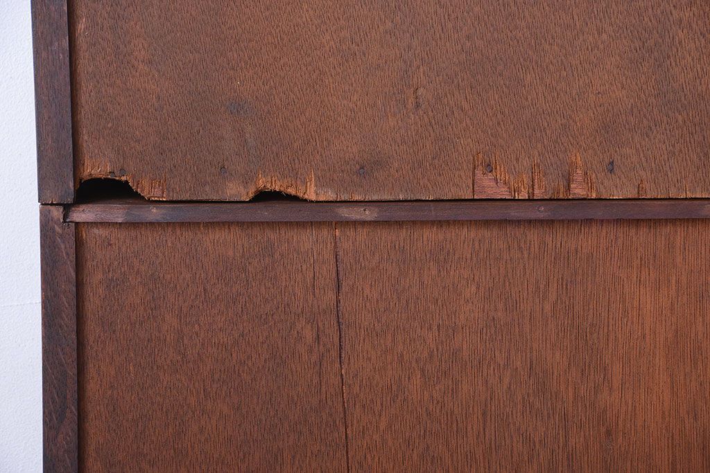 アンティーク家具　和製アンティーク　シンプルシックな大きい2段重ね本棚(飾り棚)