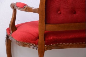 中古　イタリア家具　高級感あふれる2人掛けソファ