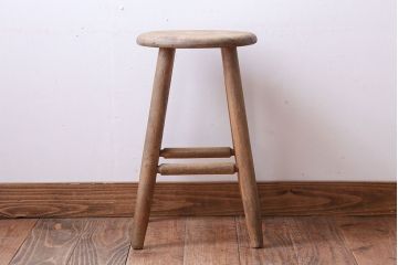 レトロ家具　和製アンティーク　レトロな木味のスツール