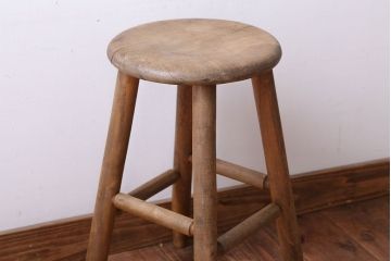 レトロ家具　和製アンティーク　レトロな木味のスツール