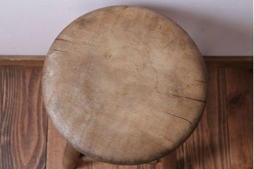 レトロ家具　和製アンティーク　レトロな木味のスツール