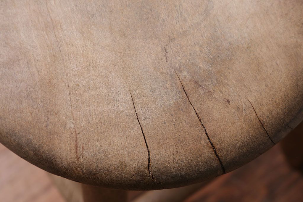 レトロ家具　和製アンティーク　レトロな木味のスツール