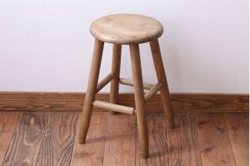 レトロ家具　和製アンティーク　レトロな木味のスツール