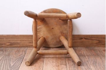 レトロ家具　和製アンティーク　レトロな木味のスツール