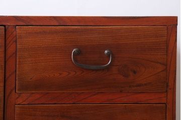 アンティーク家具　和製アンティーク　前面欅材!漆塗りの衣装箪笥ローボード(2)