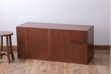 アンティーク家具　和製アンティーク　前面欅材!漆塗りの衣装箪笥ローボード(2)