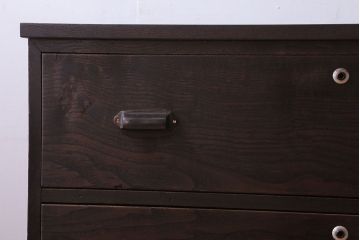 アンティーク家具　和製アンティーク　前面栗材!鉄脚付きローチェスト(2)