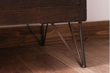 アンティーク家具　和製アンティーク　前面栗材!鉄脚付きローチェスト(2)