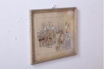 アンティーク雑貨　イギリスビンテージ　壁掛け絵画　フレーム
